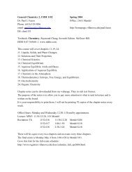 General Chemistry 2, CHM 1152 Spring 2004 Dr. Paul J. Fazen ...