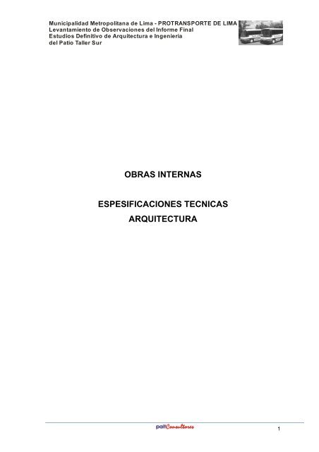 Especificaciones TÃ©cnicas Arquitectura - Protransporte