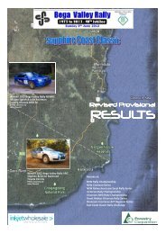 RESULTS - Bega Valley Rally