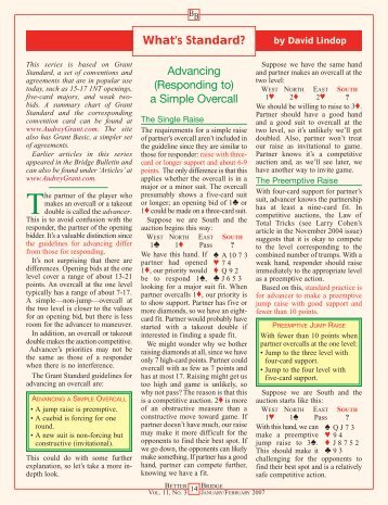 Advancing (Responding to) a Simple Overcall - Better Bridge