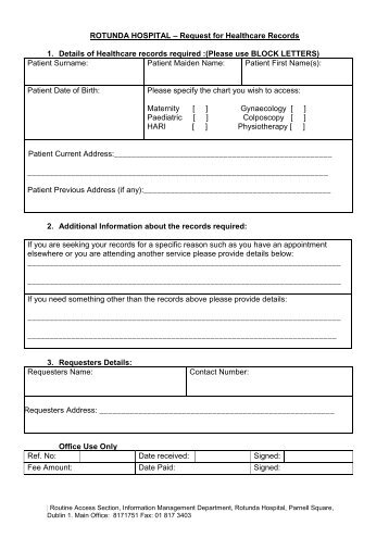 access form - Rotunda Hospital