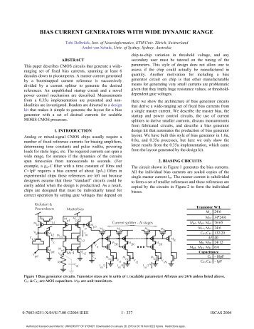 Bias current generators with wide dynamic range - Circuits and ...