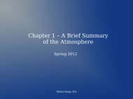 Chapter 1 – A Brief Summary of the Atmosphere