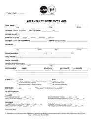 EMPLOYEE INFORMATION FORM - People Incorporated