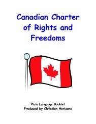 Canadian Charter of Rights and Freedoms â Plain Language