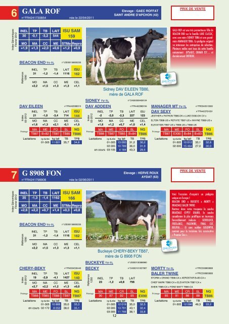 Catalogue de la vente Prim'Holstein - Web-agri