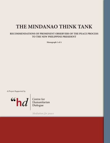 THE MINDANAO THINK TANK - Centre for Humanitarian Dialogue