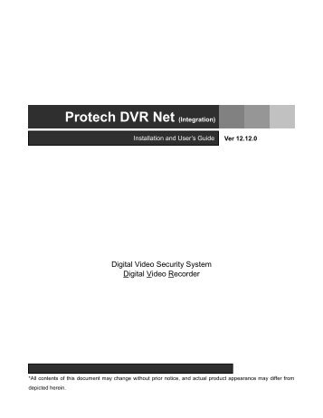 Protech DVR-Net User Guide - Security Camera World