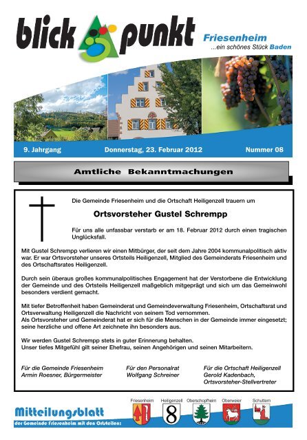 CDU Ortsverband Oberschopfheim - Gemeinde Friesenheim