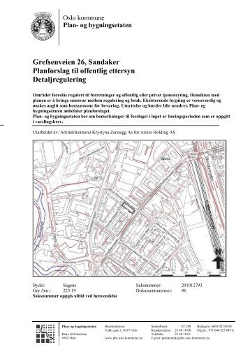 Grefsenveien 26, Sandaker Planforslag til offentlig ettersyn ...