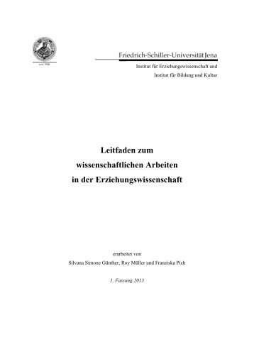 Techniken wissenschaftlichen Arbeitens - Friedrich-Schiller ...