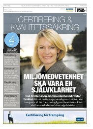 MILJÃMEDVETENHET SKA VARA EN ... - Certifiering.nu