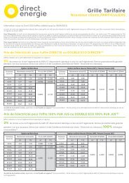 Grille Tarifaire - Direct Energie
