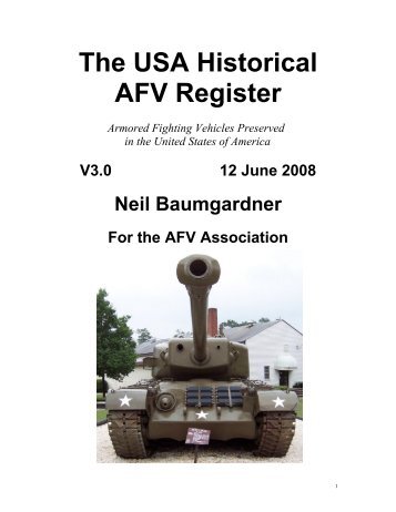 The USA Historical AFV Register - VFW Post 9473