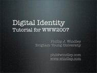 user centric identity tutorial - Phil Windley's Technometria