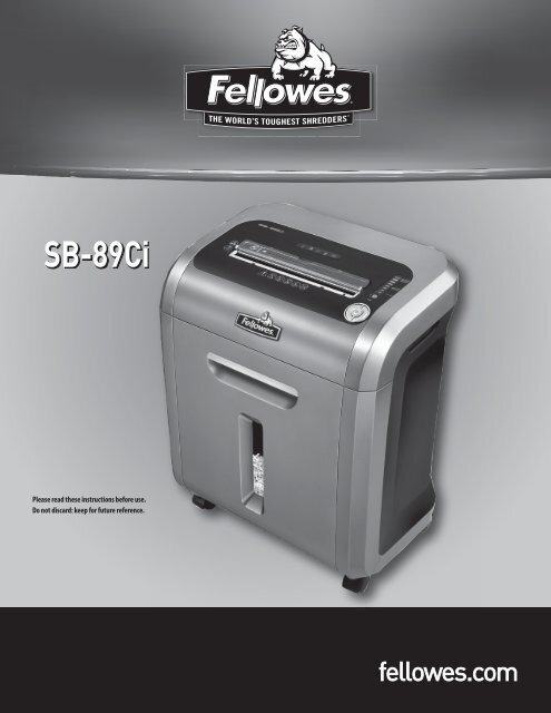 SB-89Ci Manual-2010 - Machine Change - Fellowes