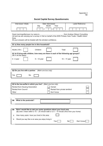 UK social capital questionnaire