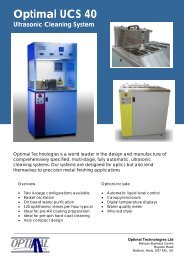 Optimal UCS 40 Ultrasonic Cleaning System - Leybold Optics GmbH