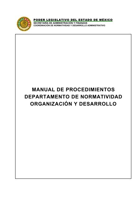 manual de procedimientos departamento de normatividad ...
