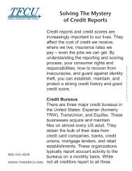 Solving The Mystery of Credit Reports - Tinker Federal Credit Union
