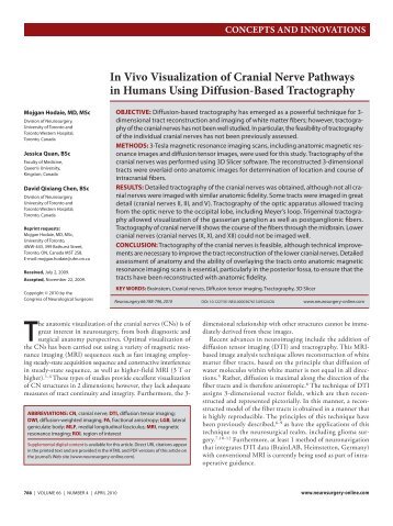 In Vivo Visualization of Cranial Nerve Pathways - 3D Slicer