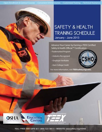 safety & health training schedule - Texas Engineering Extension ...