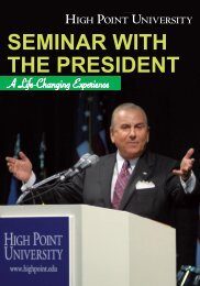 SEMINAR WITH THE PRESIDENT - High Point University