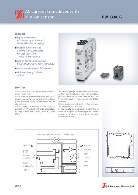 UW 13.00 G - Schuhmann Messtechnik