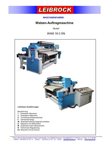 Walzen-Auftragmaschine - Leibrock Im