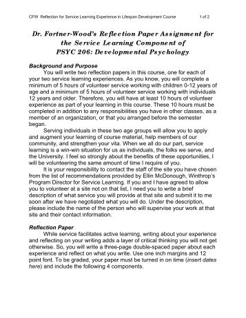 service learning hours reflection essay