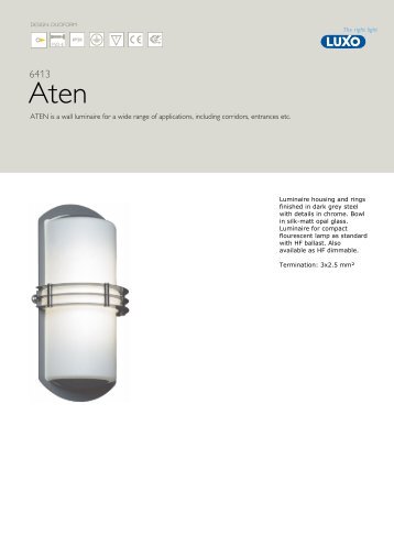 ATEN is a wall luminaire for a wide range of applications, including ...