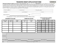 TRANSFER CREDIT APPLICATION FORM - Lambton College