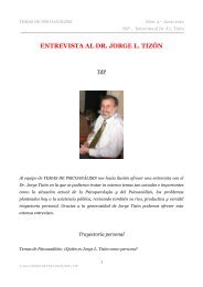 ENTREVISTA AL DR. JORGE L. TIZÓN - Temas de Psicoanálisis