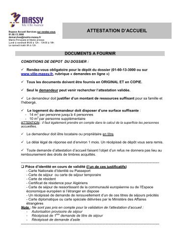PiÃ¨ces Ã  fournir - Massy