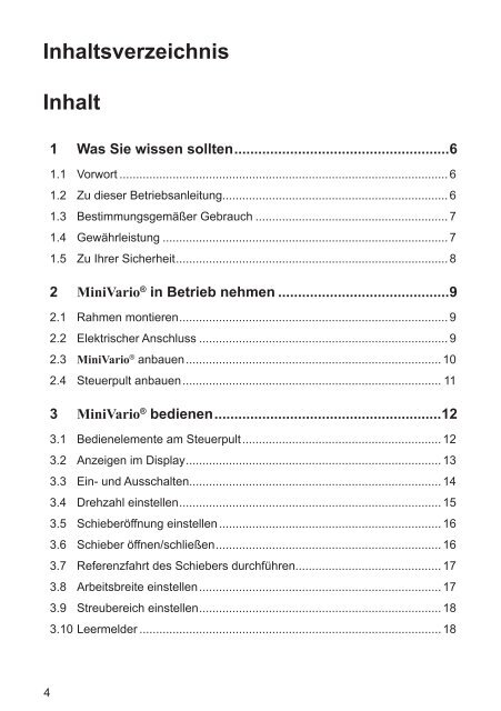 3 MiniVario® bedienen - Lehner Agrar GmbH