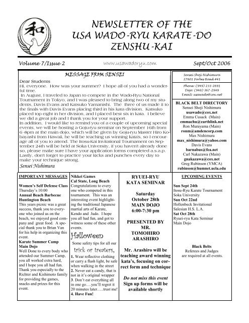 september 2006 - USA Wado Ryu Karate-Do