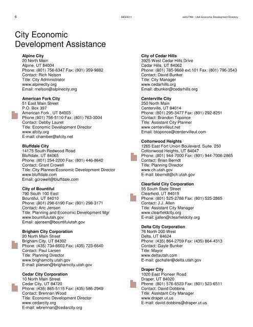 Utah Economic Developer Directory - Economic Development ...
