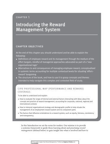 Introducing the Reward Management System - CIPD