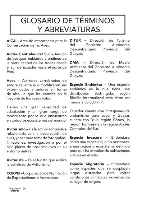 Guia de Aviturismo - Guayas