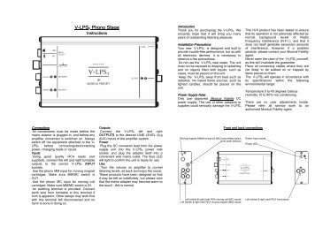 V-LPSII User Manual - Musical Fidelity