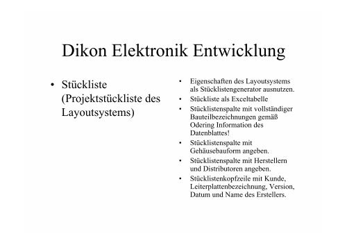 Dikon Elektronik Entwicklung