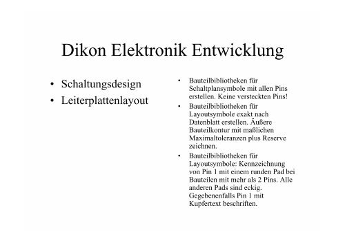 Dikon Elektronik Entwicklung