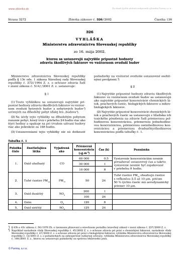 326 V Y H L Ã Å  K A Ministerstva zdravotnÃ­ctva Slovenskej republiky ...