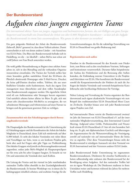 Jahresbericht ELSA-Deutschland e.V. 2007/2008 - ELSA Germany