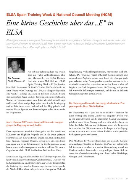 Jahresbericht ELSA-Deutschland e.V. 2007/2008 - ELSA Germany