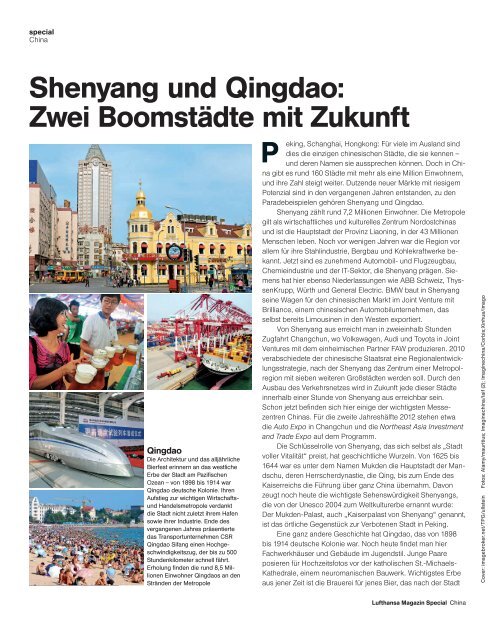 Shenyang und Qingdao:  Chinas starkes Doppel