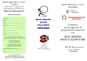 Brochure Maurizio Spaccazocchi gen. 2009 - Banda Musicale