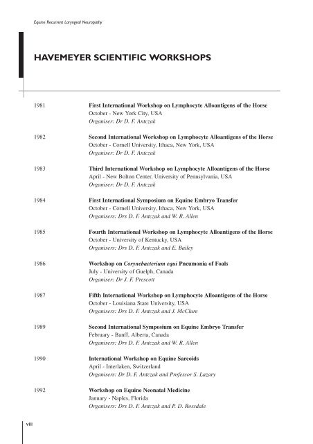 Proceedings of a Workshop on - The Havemeyer Foundation
