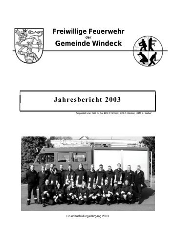 Gemeinde Windeck Jahresbericht 2003 - Feuerwehr Windeck