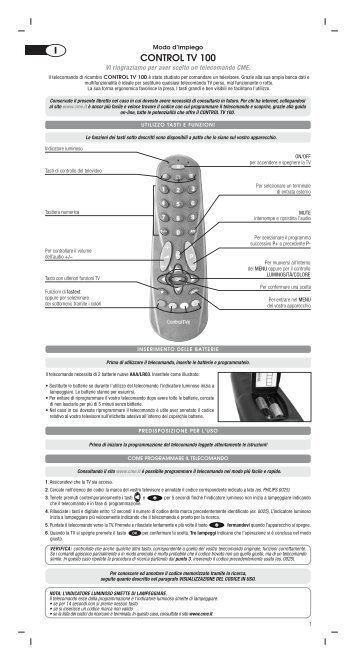 Istr CONTROL TV 100 CME.fh9 - C m e . i